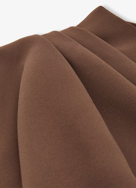 Reiss Ellery one-shoulder mini jurk van crêpe  - detail 7 bruin