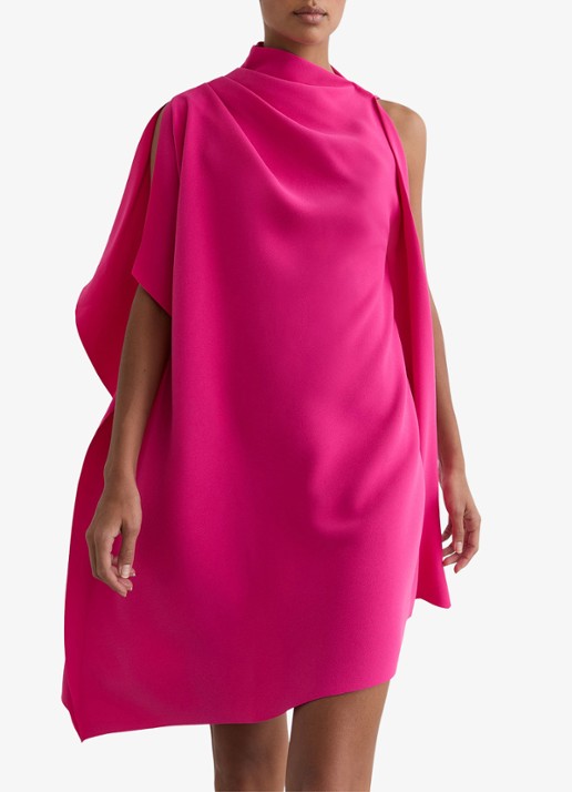 Reiss Ellery one-shoulder mini jurk van crêpe