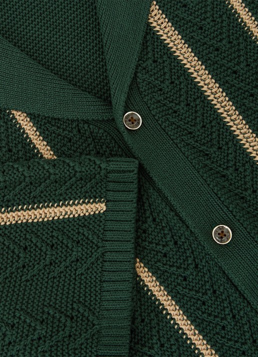 Reiss Ellingham grofgebreide trui in katoenblend - detail 7 groen
