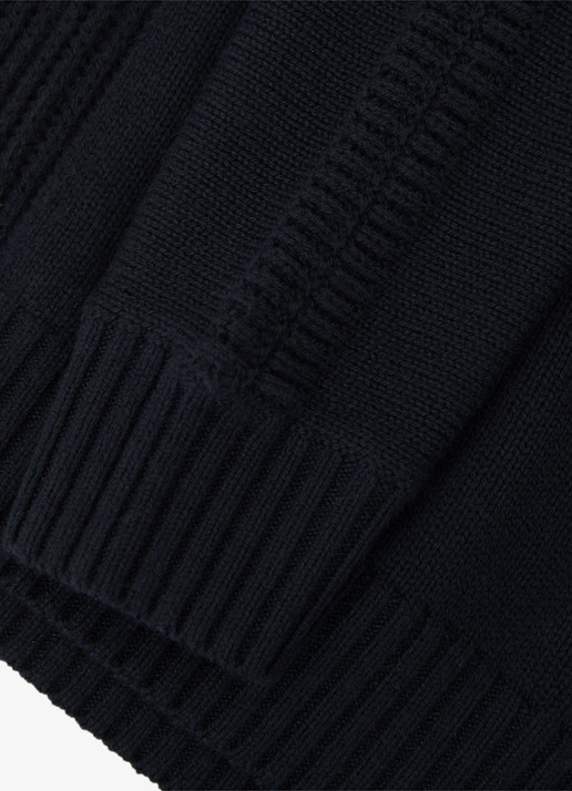 Reiss Elm fijngbreide trui in wolblend met polokraag  - detail 6 donkerblauw