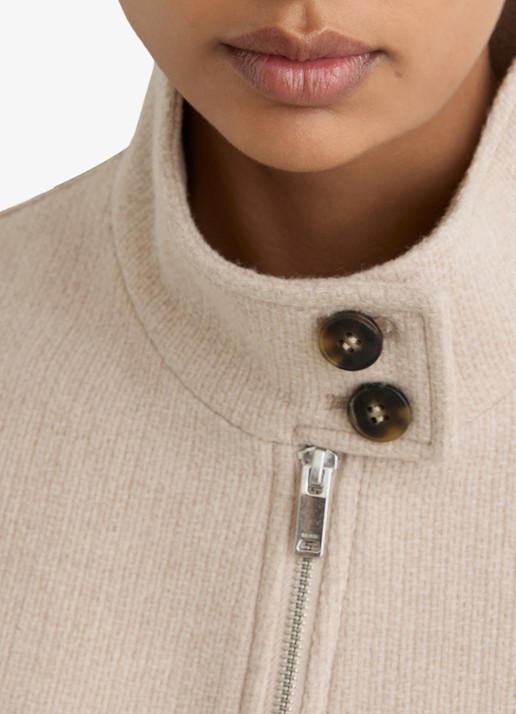 Reiss Elodie bomberjack van wol met opstaande kraag - detail 5 beige