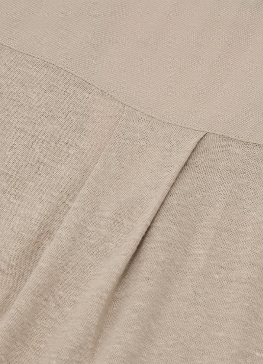 Reiss Ember T-shirt van linnen met V-hals - detail 6 beige