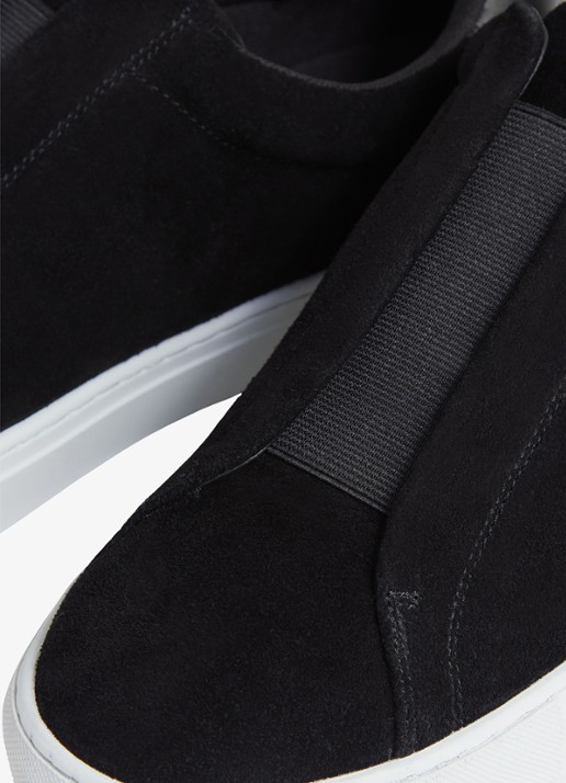Reiss Emil sneakers van suède - detail 2 black / zwart