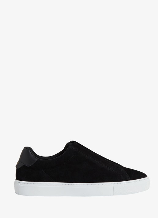 Reiss Emil sneakers van suède - voorkant 3 black / zwart