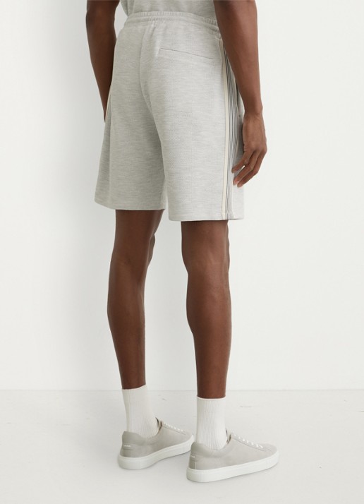Reiss Emilio regular fit korte joggingbroek met steekzakken - achterkant lichtgrijs