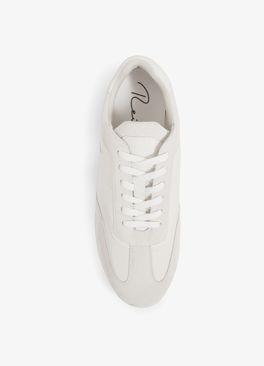 Reiss Emmett sneaker van mesh met suède en leren details - detail 4 wit