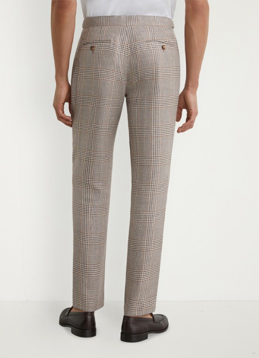 Reiss Epson regular fit pantalon in wolblend - achterkant 3 bruin