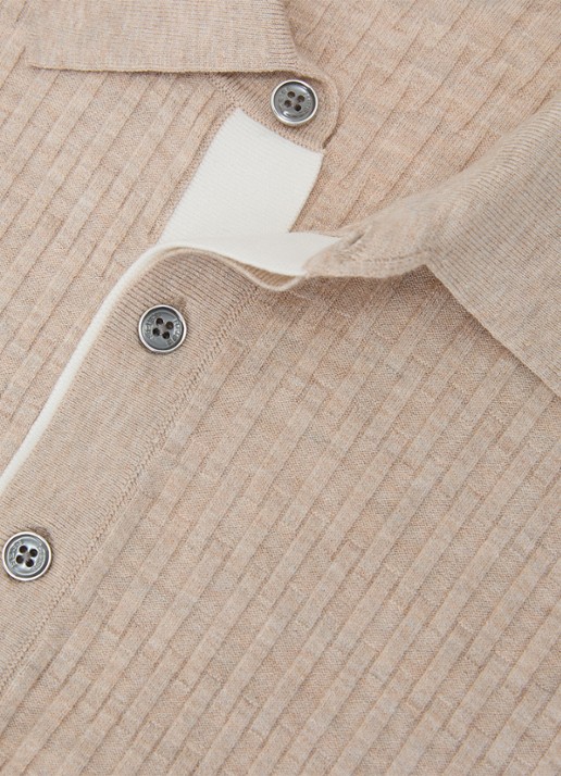 Reiss Era polo met structuur - detail 6 bruin