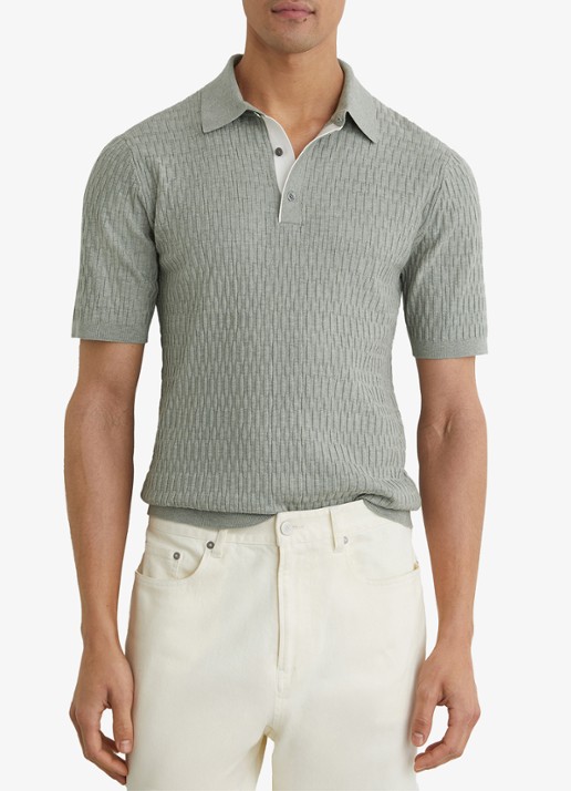 Reiss Era polo met structuur - detail 5 grijs
