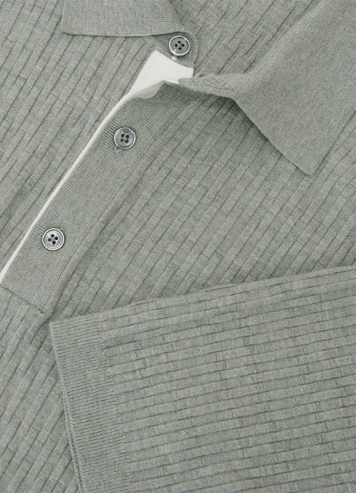 Reiss Era polo met structuur - detail 6 grijs