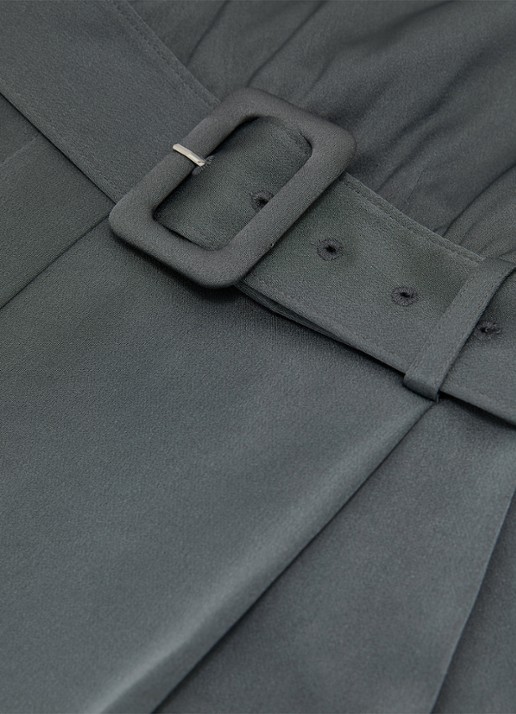 Reiss Erica wide fit jumpsuit van satijn - detail 4 donkergrijs