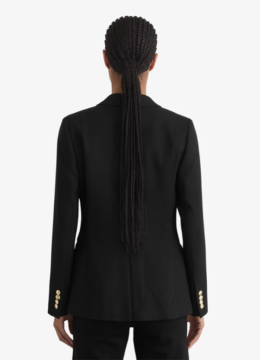 Reiss Erin blazer in wolblend - achterkant black / zwart