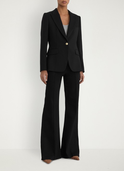 Reiss Erin blazer in wolblend - voorkant 3 black / zwart