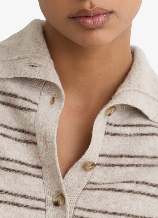 Reiss Evana fijngebreide trui in kasjmierblend met polokraag - detail 4 bruin