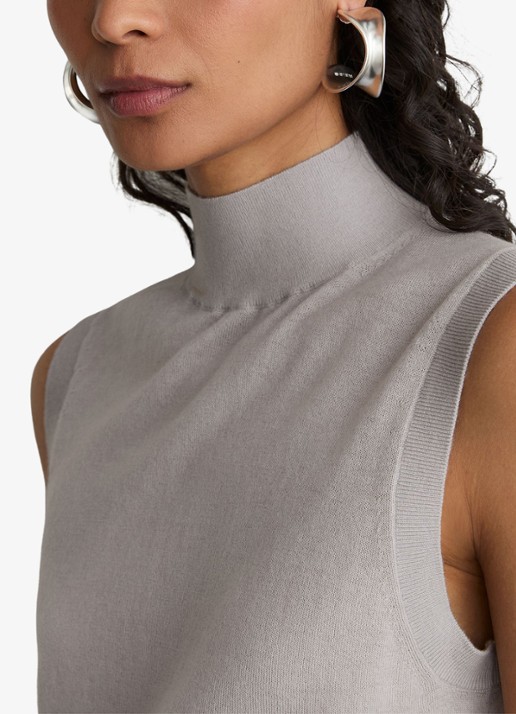 Reiss Evelyn mouwloze top in merino wolblend - detail 3 lichtgrijs