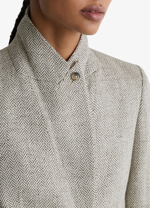 Reiss Ezra blazer met visgraat dessin - detail 5 lichtgrijs