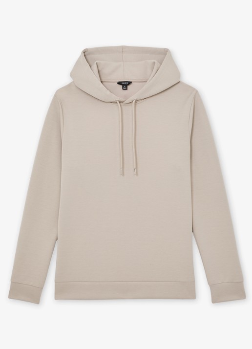 Reiss Fabien hoodie met capuchon - voorkant 5 beige