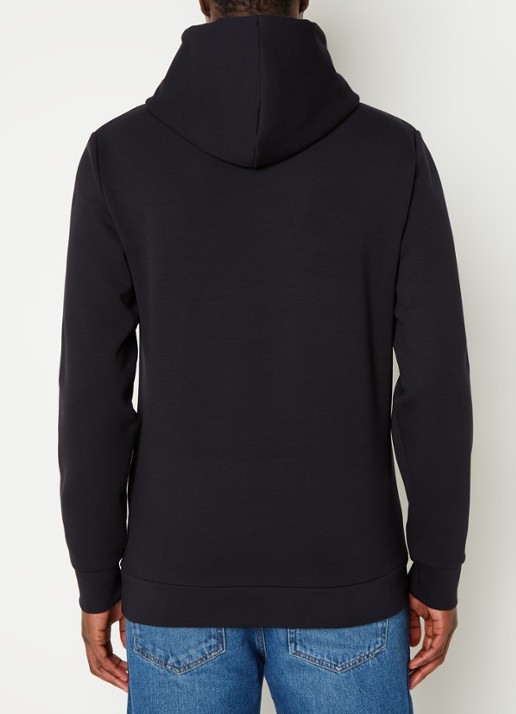 Reiss Fabien hoodie met stretch - achterkant 3 black / zwart