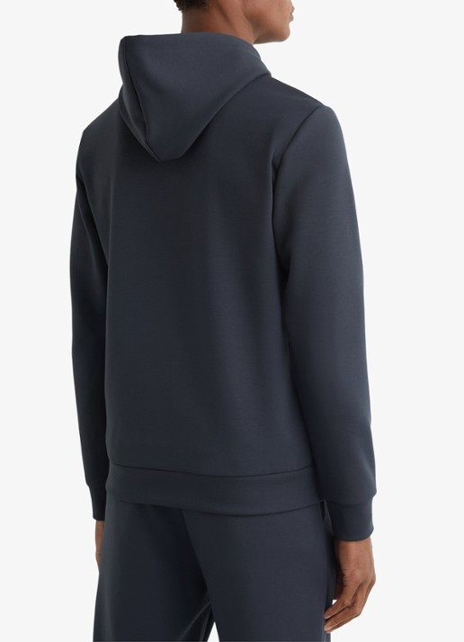 Reiss Fabien hoodie met stretch - achterkant airforce blue / blauw