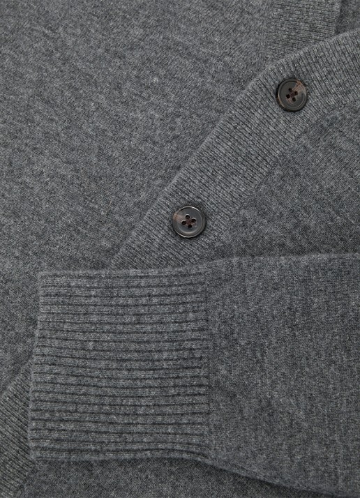Reiss Fairclough fijngebreid vest van merino wol  - detail 5 grey / grijs