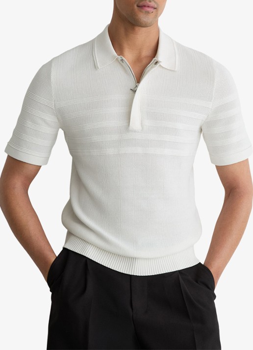 Reiss Falklands regular fit overhemd met structuur - detail white / wit