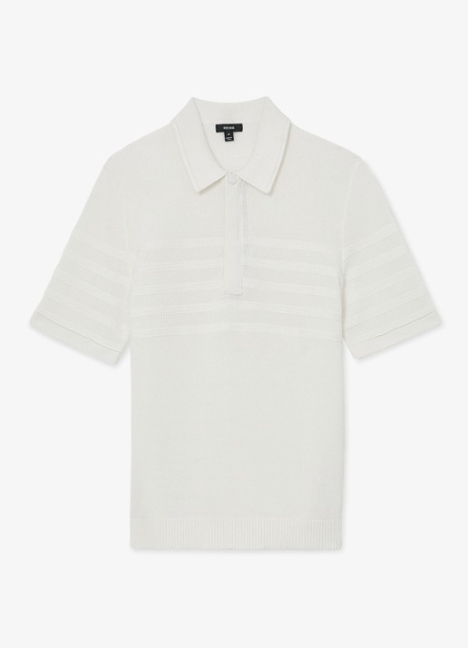 Reiss Falklands regular fit overhemd met structuur - voorkant 4 white / wit