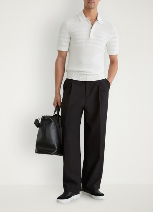 Reiss Falklands regular fit overhemd met structuur - voorkant 5 white / wit