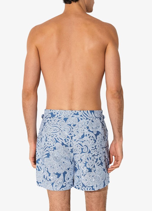 Reiss Fallow zwemshort met print - achterkant 2 airforce blue / blauw