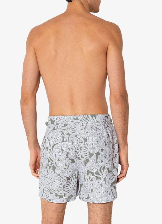 Reiss Fallow zwemshort met print - achterkant 3 groen