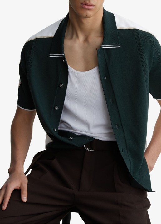 Reiss Farley regular fit overhemd - detail 4 groen