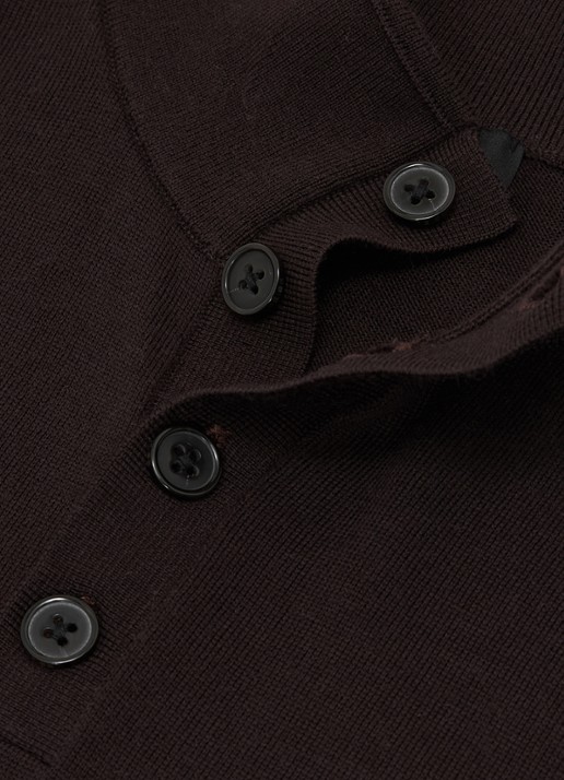 Reiss Farnham fijngebreide trui van merino wol - detail 5 chocoladebruin