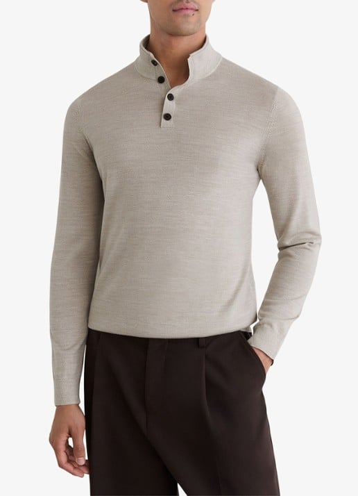 Reiss Farnham pullover in merino wolblend met opstaande kraag