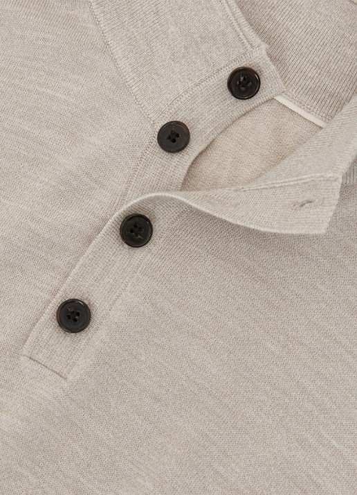 Reiss Farnham pullover in merino wolblend met opstaande kraag - detail 5 grijsmele