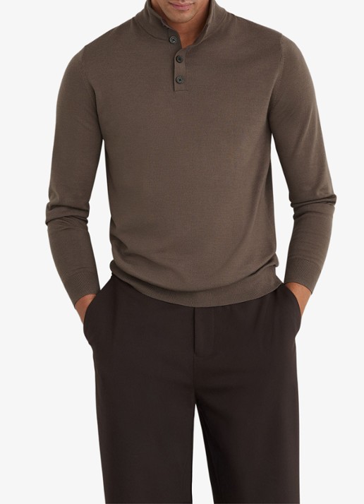 Reiss Farnham pullover in merino wolblend met opstaande kraag