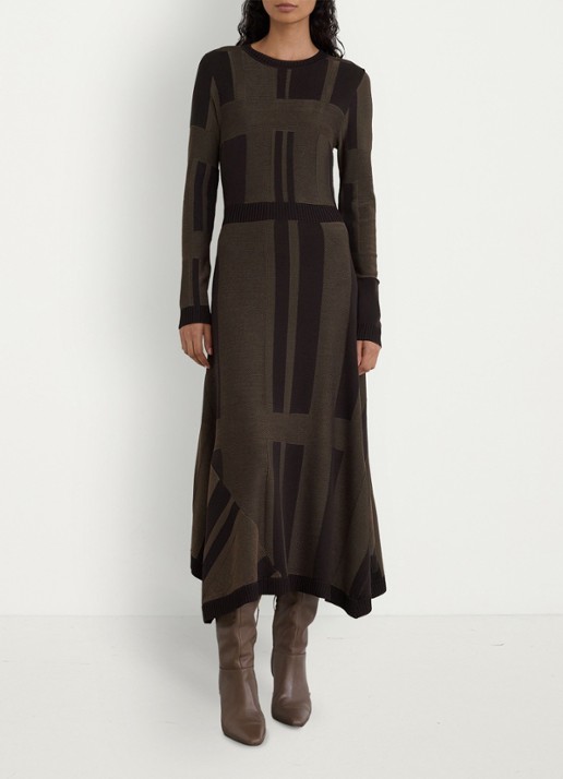 Reiss Felicity midi jurk met streepprint