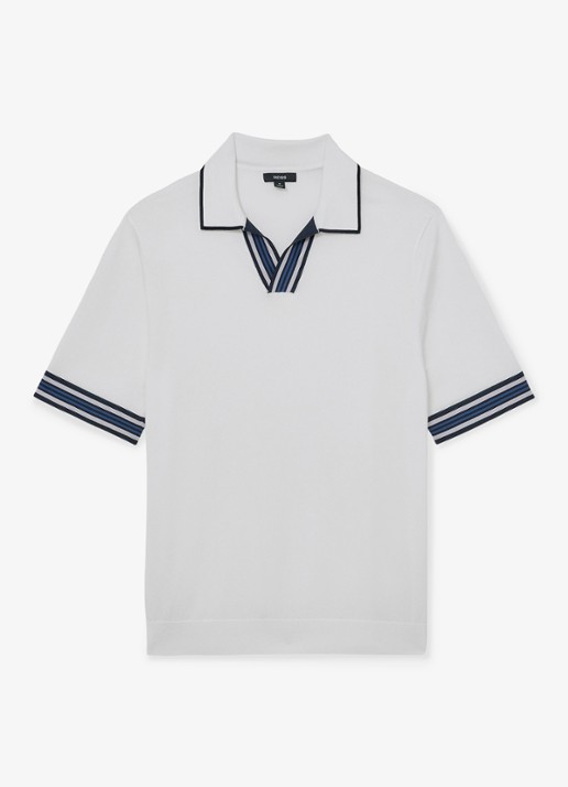 Reiss Fijngebreide trui met polokraag - voorkant white / wit