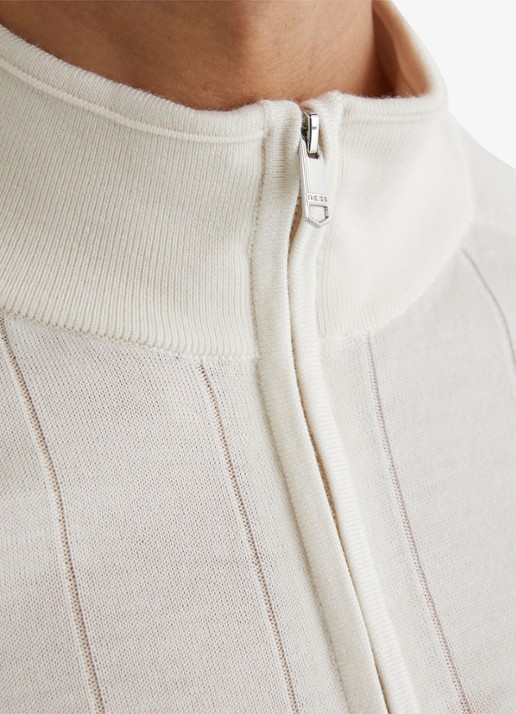 Reiss Findlay trui van merino wol met halve rits  - detail 4 wit