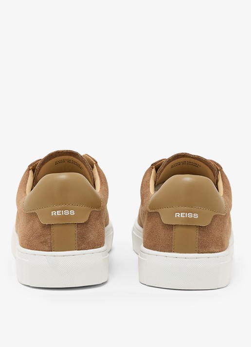 Reiss Finley sneaker van kalfssuède  - achterkant camel