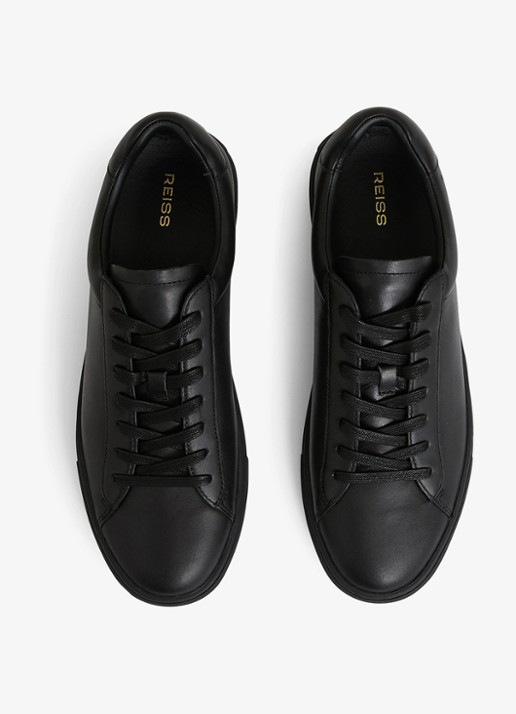 Reiss Finley sneaker van leer - detail 3 zwart