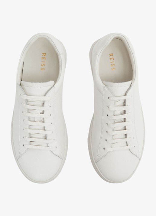 Reiss Finley sneakers met logo - detail 3 white / wit