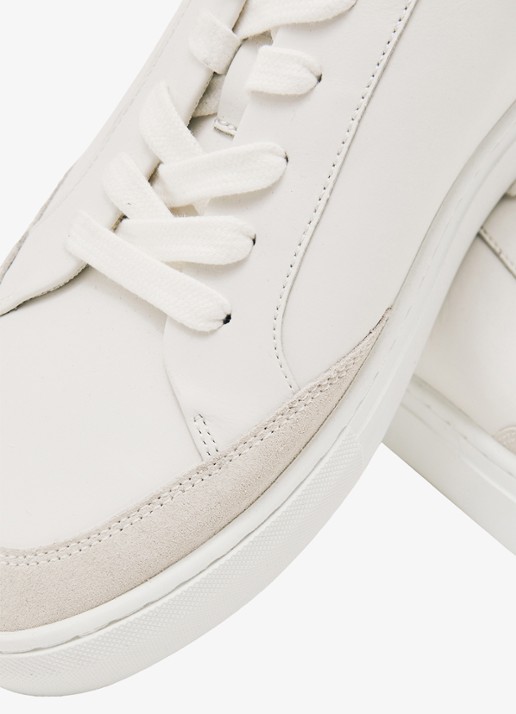 Reiss Finton sneaker van leer met suède details - detail 4 wit