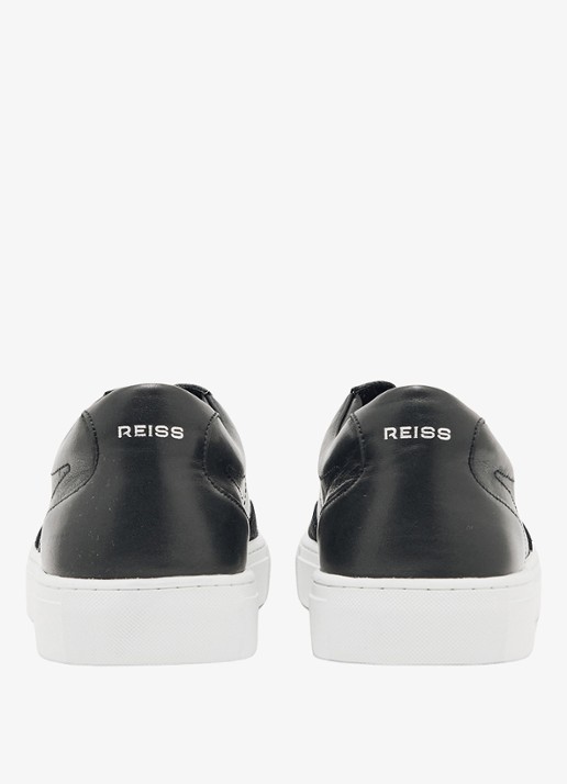 Reiss Finton sneaker van leer met suède details - achterkant 5 zwart