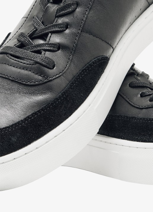 Reiss Finton sneaker van leer met suède details - detail 2 zwart
