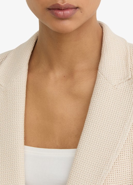 Reiss Fiore double-breasted blazer met opengewerkt dessiner - detail 5 creme