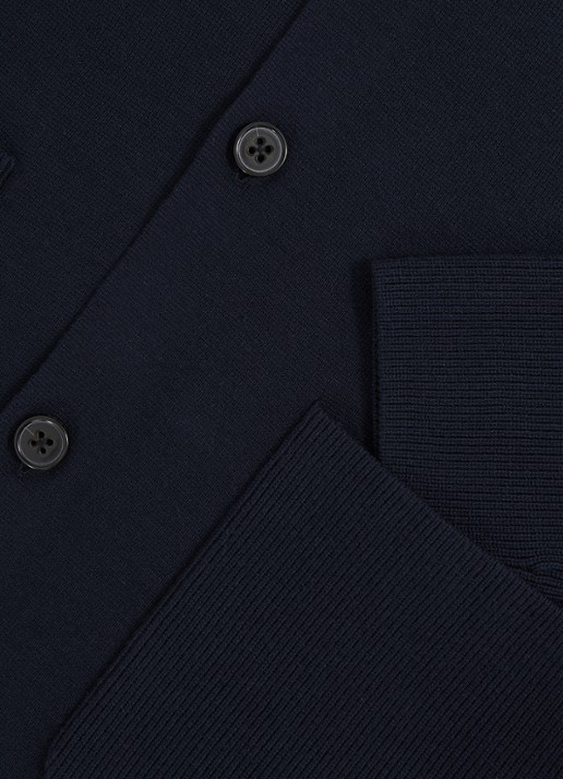 Reiss Fitzgerald fijngebreid vest met opgestikte zakken - detail 6 blauw
