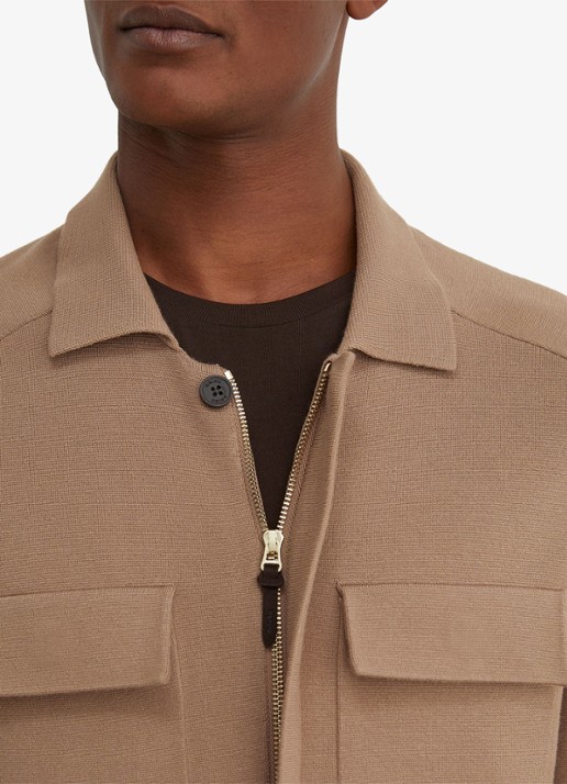 Reiss Fleetwood jack met borstzakken - detail 2 camel