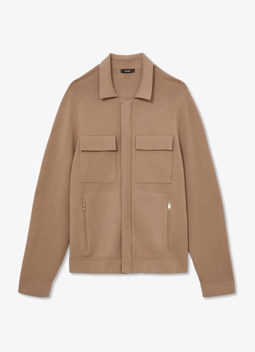 Reiss Fleetwood jack met borstzakken - voorkant 5 camel