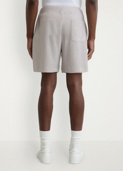 Reiss Flint straight fit korte broek met structuur - achterkant grijs