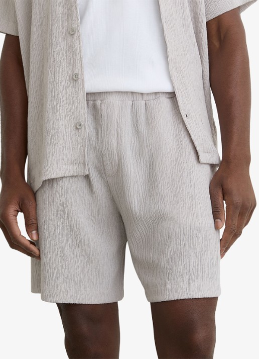 Reiss Flint straight fit korte broek met structuur - detail 5 grijs