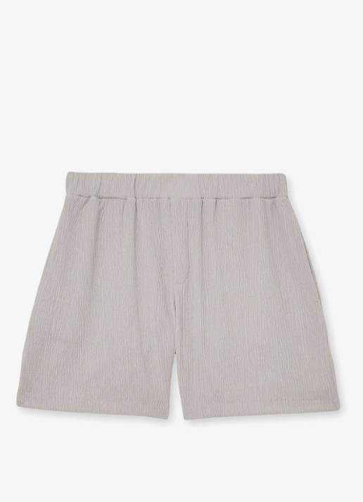Reiss Flint straight fit korte broek met structuur - voorkant 2 grijs